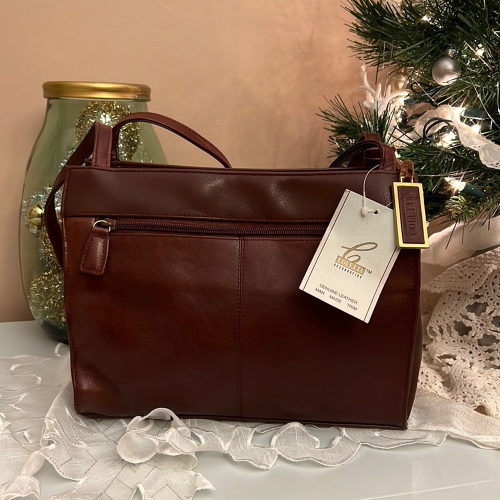 New with tags brown leather Colletta shoulder bag
